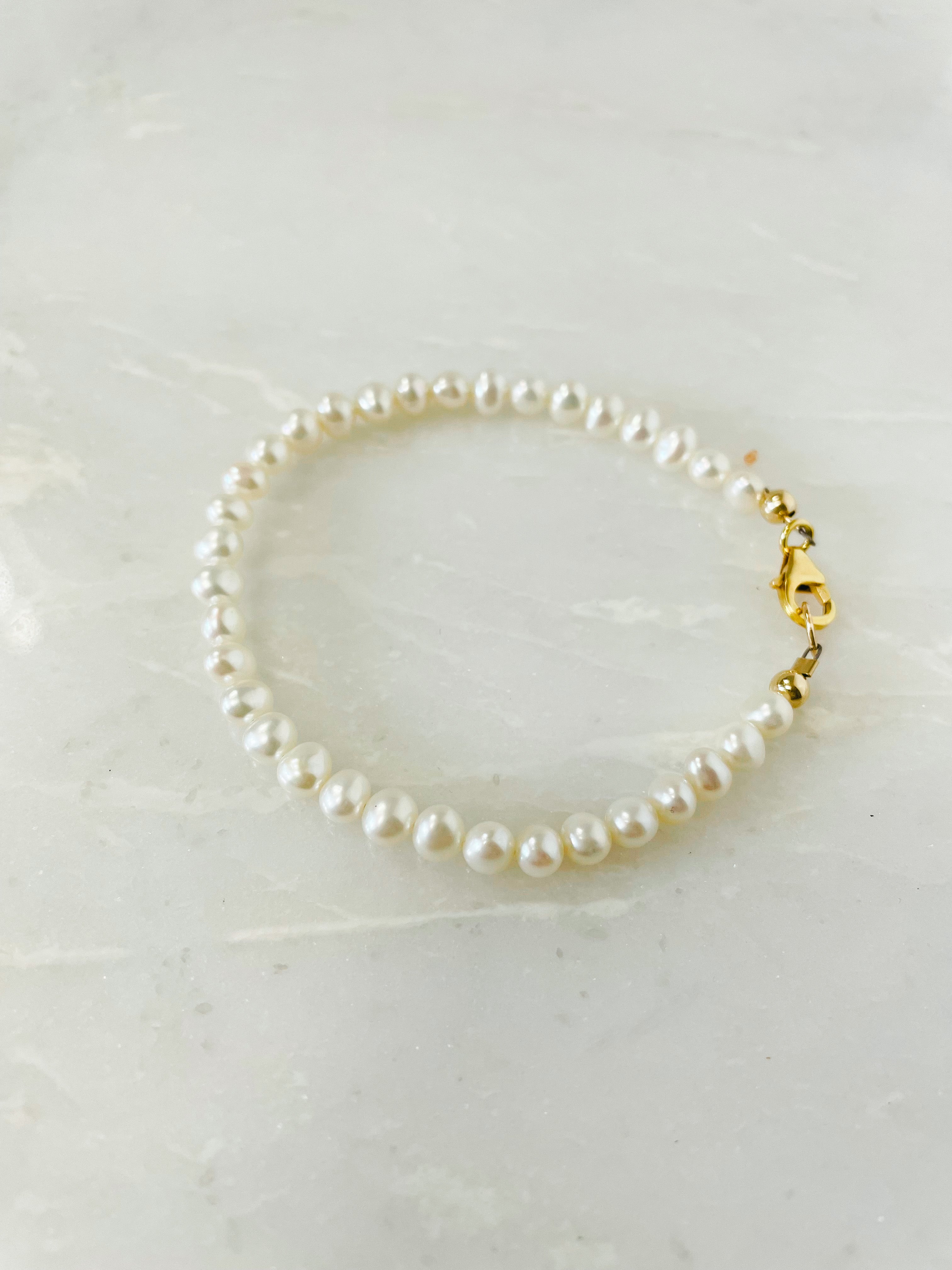 22k gold pearl and beads bracelet designs - Indian Jewellery Designs